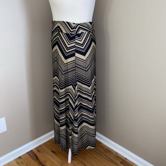 John Paul Richard Black & Beige Stripe Jersey Maxi Pull On Skirt Plus Size 1X - Picture 2 of 8